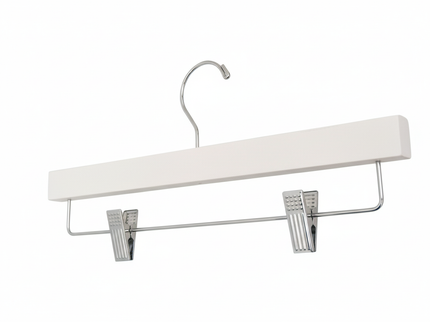 14" White Wooden Pant/Skirt Hanger (TMK-HA-500WH)