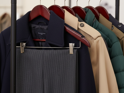 17" Wooden Suit Hanger with Clip (TMK-HA-400WA)