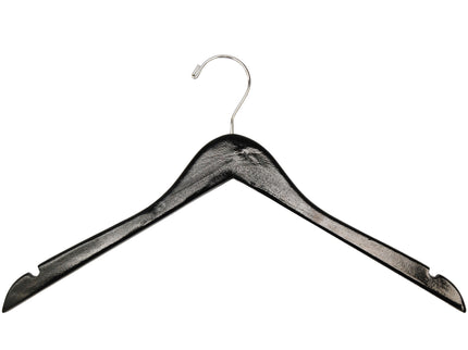 17" Black Wooden Coat Hanger (TMK-HA-600BK2)