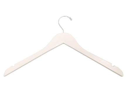 17" White Wooden Coat Hanger (TMK-HA-600WH)