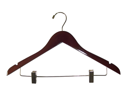 17" Wooden Suit Hanger with Clip (TMK-HA-400WA)