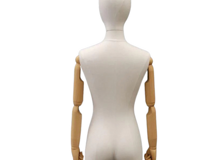Female Pure White Linen Dress Form with Arms (TMK-JF-F1WLARM+BS-05)