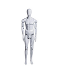 Male White Abstract Posable Mannequin with Back Support (TMK- MZ-HM01WEG)