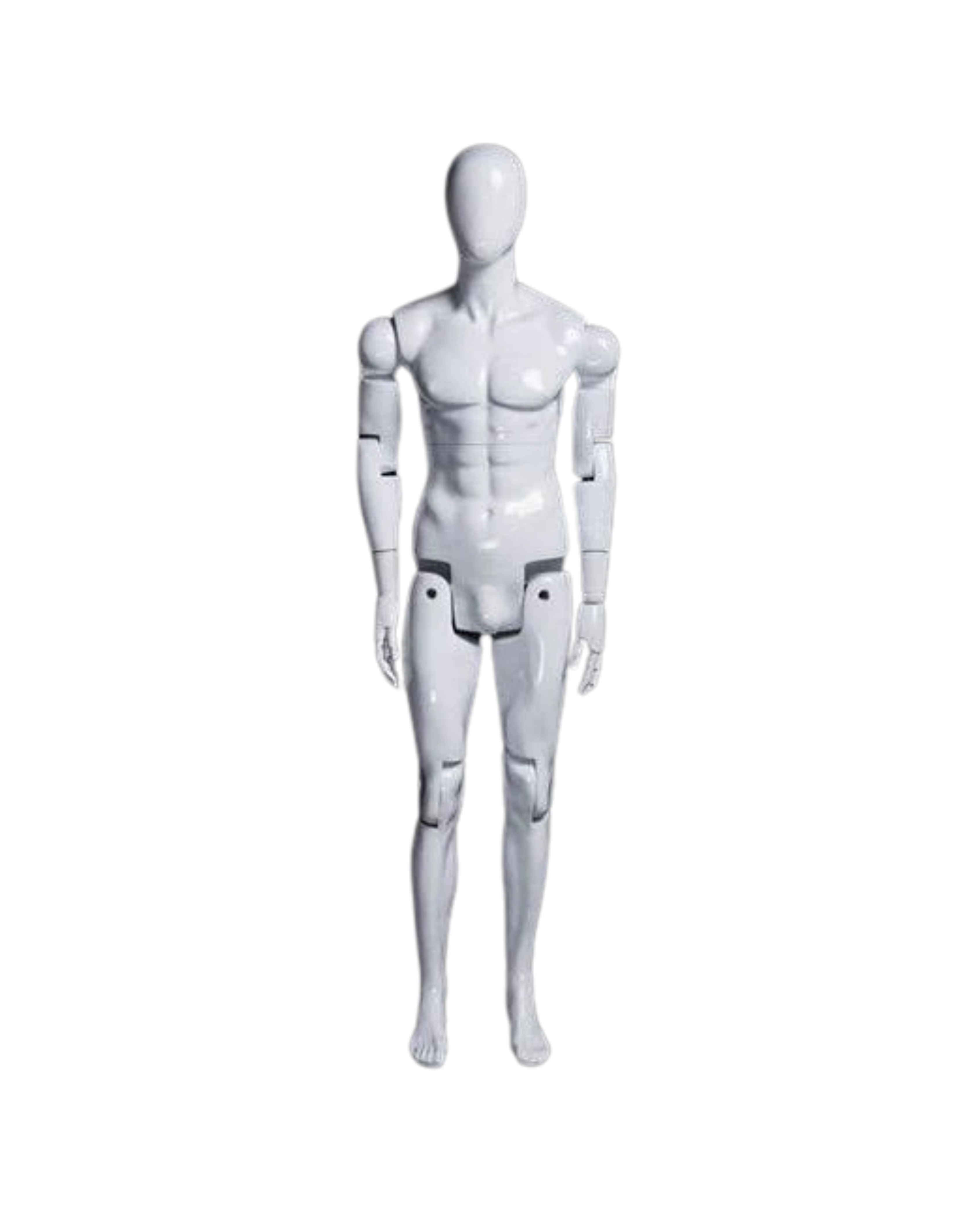 Male White Abstract Posable Mannequin with Back Support (TMK- MZ-HM01WEG)