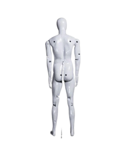 Male White Abstract Posable Mannequin with Back Support TMM-01WEG