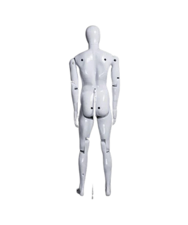 Male White Abstract Posable Mannequin with Back Support (TMK- MZ-HM01WEG)