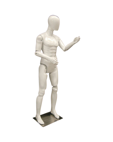 Male White Abstract Posable Mannequin TMM-MFXW