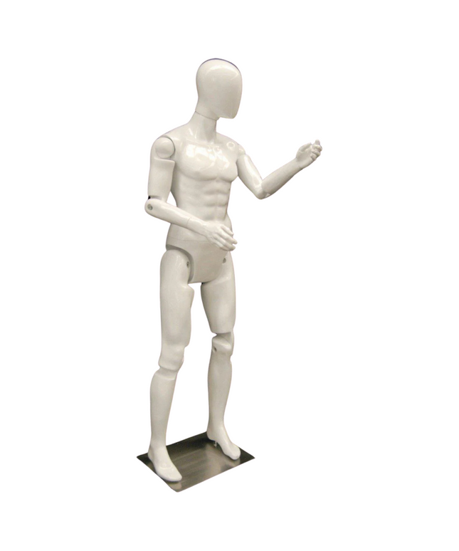 Male White Abstract Posable Mannequin (TMK-MD-Z-MFXWEG)