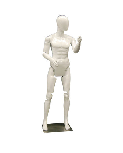 Male White Abstract Posable Mannequin TMM-MFXW