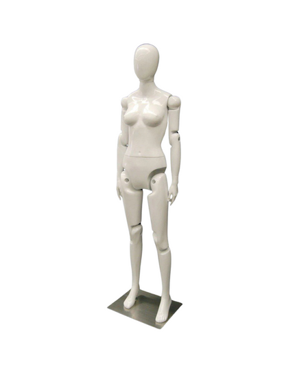 Female White Abstract Posable Mannequin TMM-FXWEG