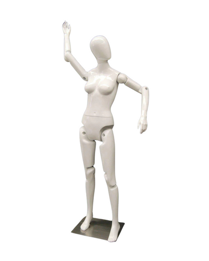 Female White Abstract Posable Mannequin TMM-FXWEG