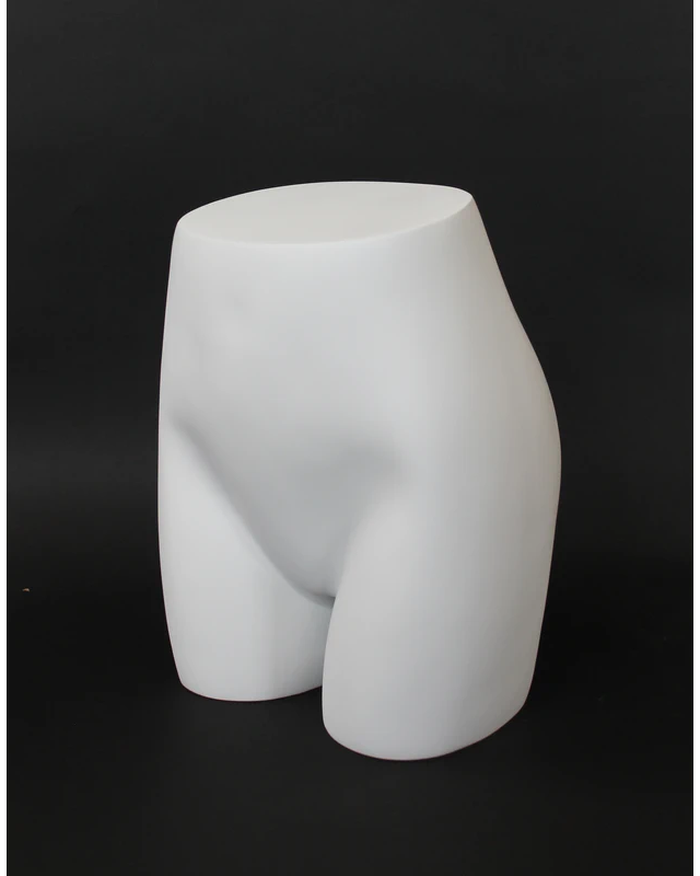 Female buttock display form in matte white, ST002-WT
