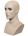 Realistic female head mannequin with face makeup in flesh tone, MH27-FT