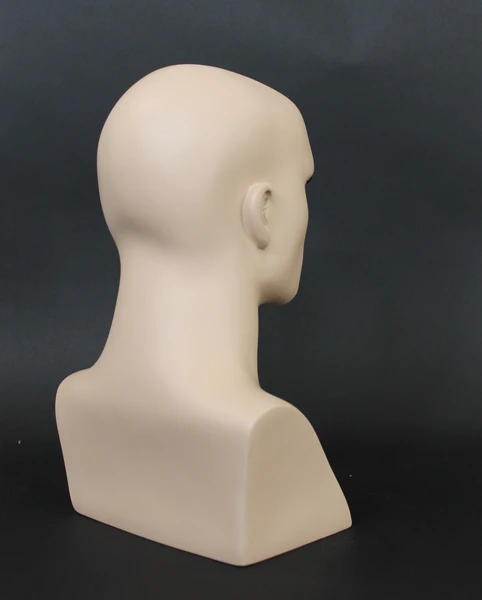 Realistic male head mannequin with face makeup in flesh tone, MH7-FT