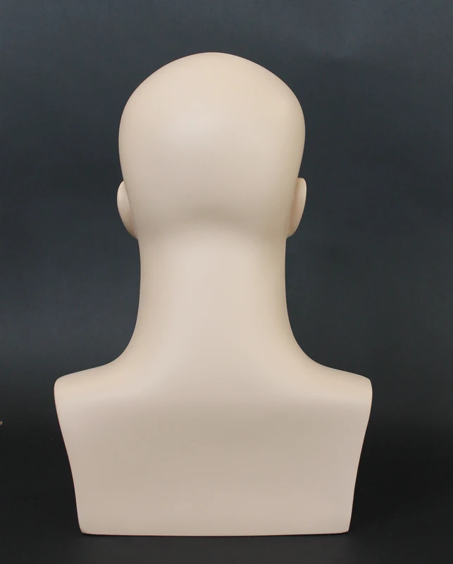 Realistic male head mannequin with face makeup in flesh tone, MH7-FT