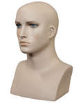Realistic male head mannequin with face makeup in flesh tone, MH7-FT