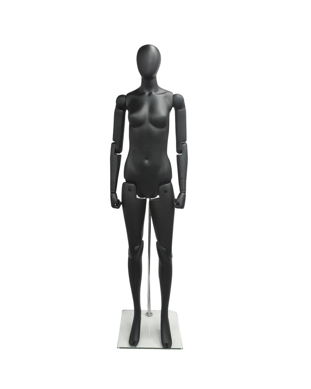 Black Abstract Movable Mannequin - Female (TMK-MZFM01-BKEG)