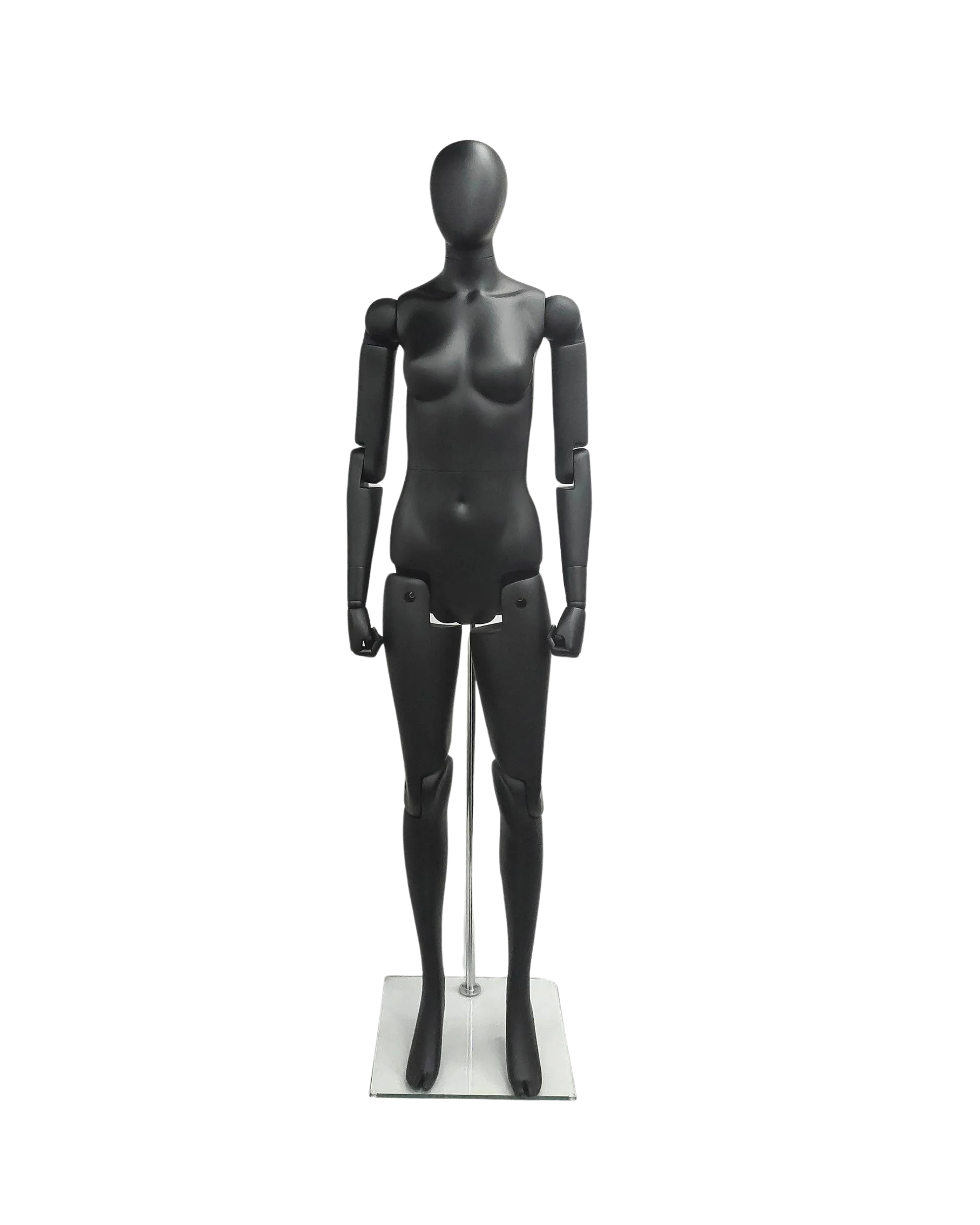 Black Abstract Movable Mannequin - Female (TMK-MZFM01-BKEG)