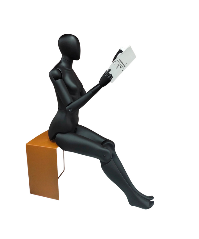 Black Abstract Movable Mannequin - Female (TMK-MZFM01-BKEG)