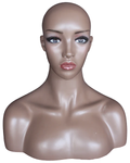 Realistic African American female head mannequin with face makeup, MH5-BK