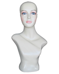 Tall realistic female head mannequin with face makeup in flesh tone, MH2-FT