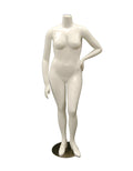 Female Headless Plus Size Mannequin – Glossy White, Durable Display (TMK-NANCYBW3S)