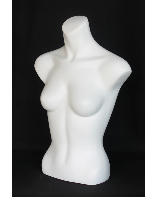 Headless female torso form in matte white