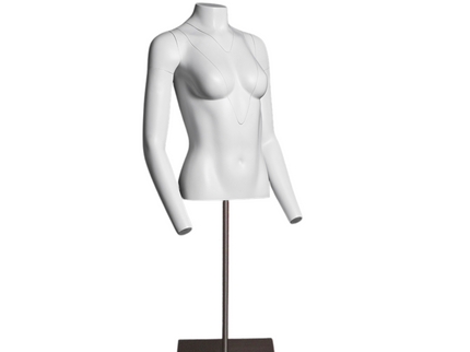 Ultimate Female Invisible Ghost Mannequin Torso 2.0 (TMK-MZ-GH1/2F)