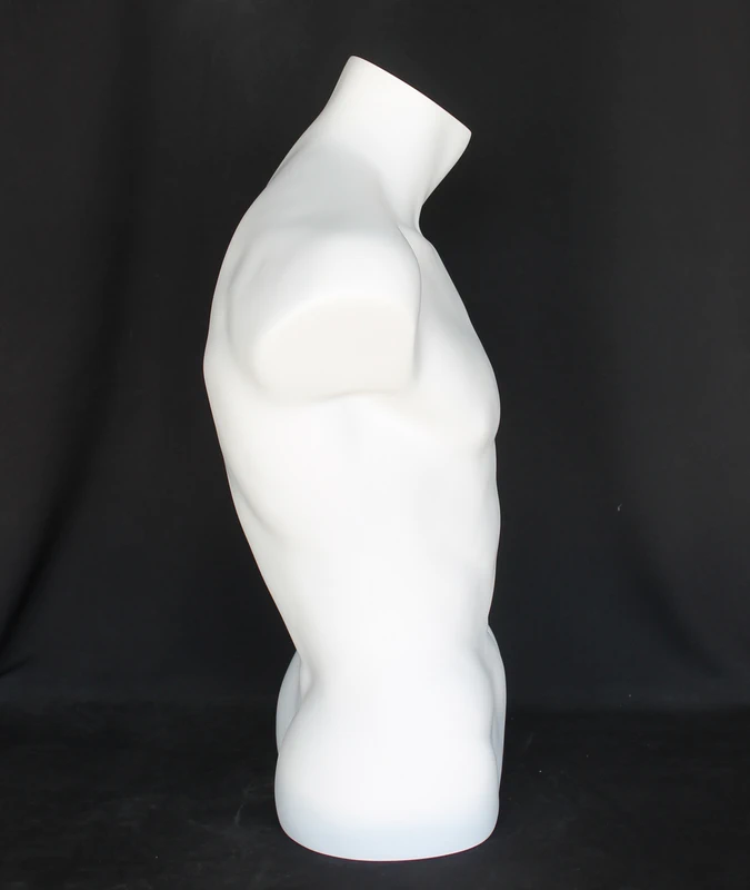 Headless male torso form in matte white, MT15-WT