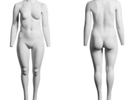 Plus Size Female Invisible Ghost Mannequin Full Body for Photography (TMK-MZGH10)