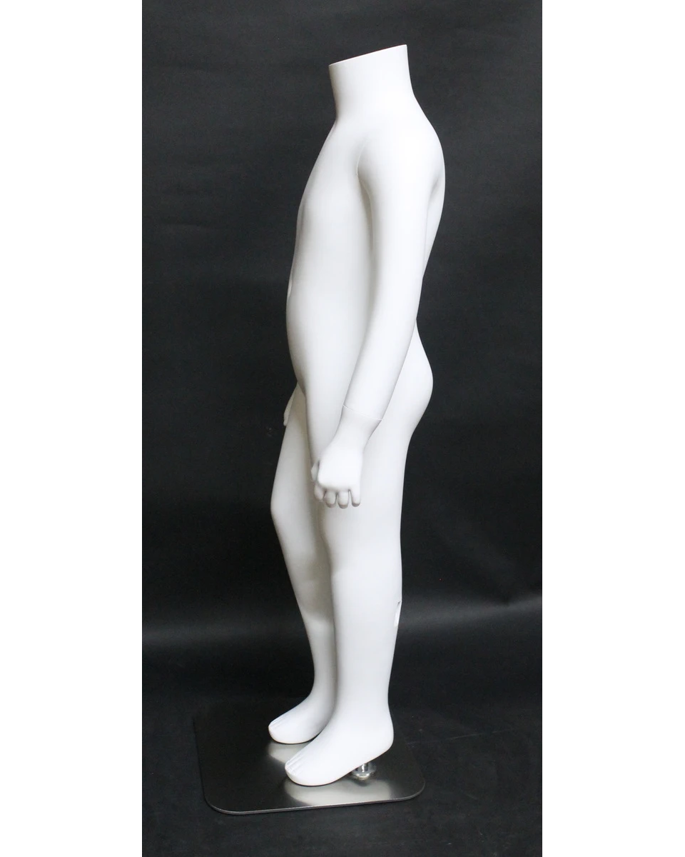 Headless child mannequin with metal base in matte white, ages 4 to 6, KEH06-WT