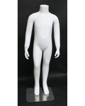 Headless child mannequin with metal base in matte white, ages 4 to 6, KEH06-WT