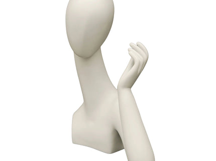 Egghead White Female Mannequin Head only with Hand (TMK-MD-SHAND1)