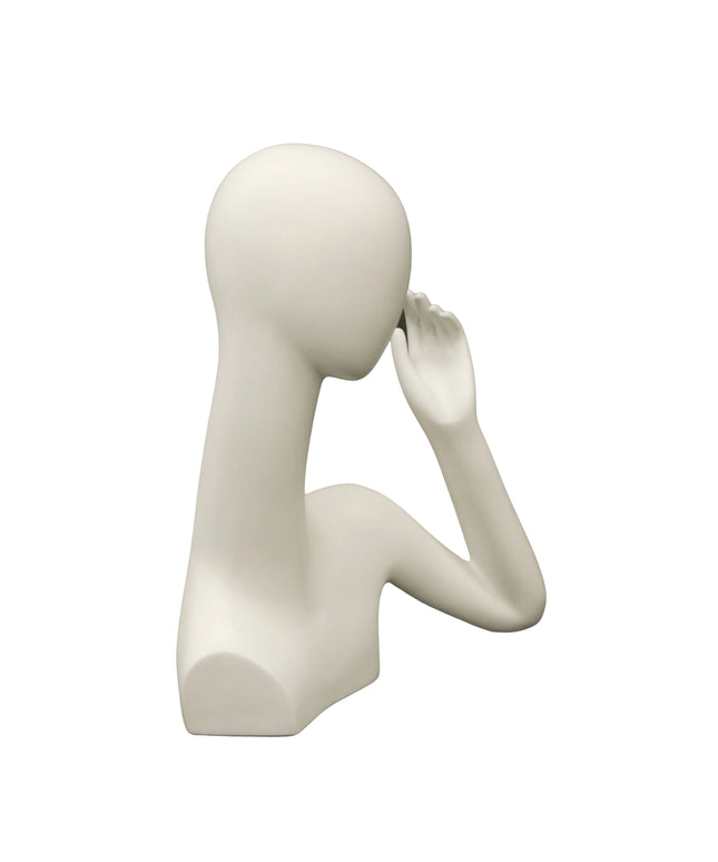 Egghead White Female Mannequin Head only with Hand (TMK-MD-SHAND1)