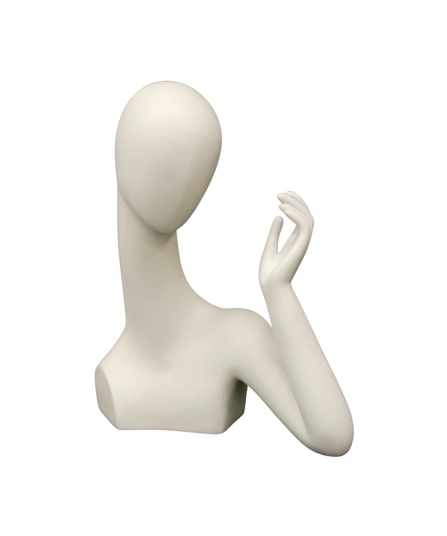Egghead White Female Mannequin Head only with Hand (TMK-MD-SHAND1)