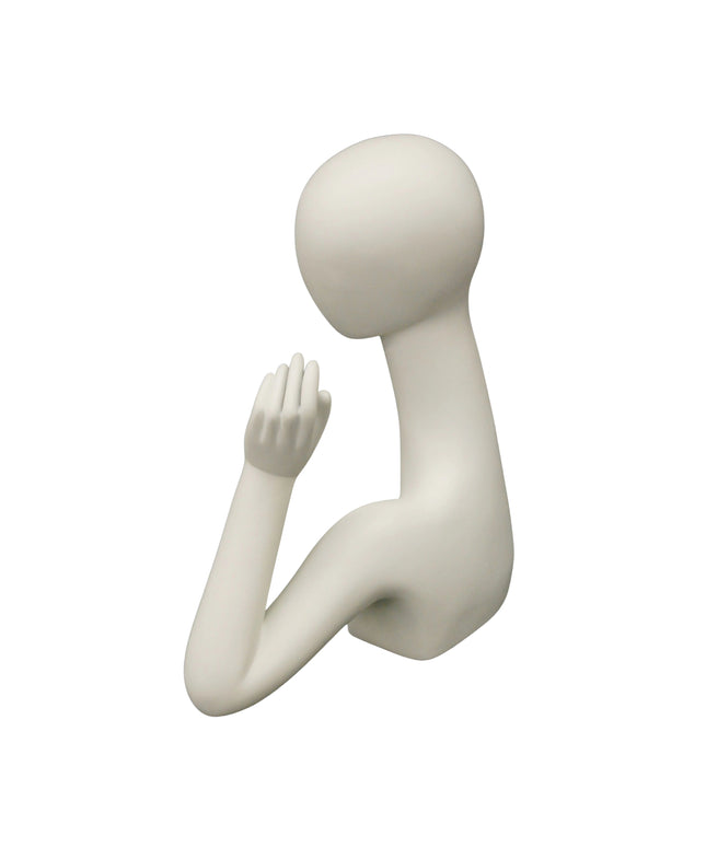 Egghead White Female Mannequin Head only with Hand (TMK-MD-SHAND1)