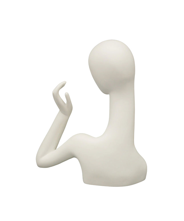 Egghead White Female Mannequin Head only with Hand (TMK-MD-SHAND1)