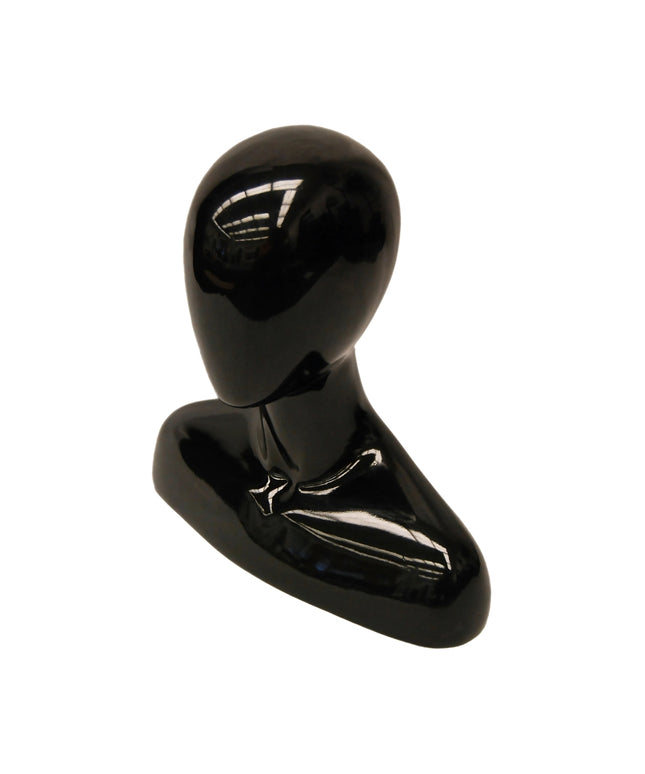 Abstract Female Black Glossy Mannequin Head (TMK-MD-FEGGB)