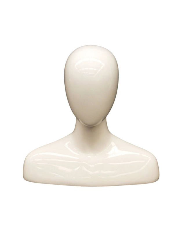 Abstract Female White Glossy Mannequin Head (TMK-MD-FEGGW)