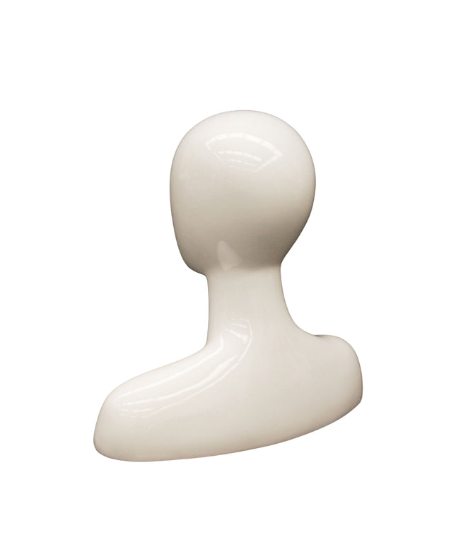 Abstract Female White Glossy Mannequin Head (TMK-MD-FEGGW)