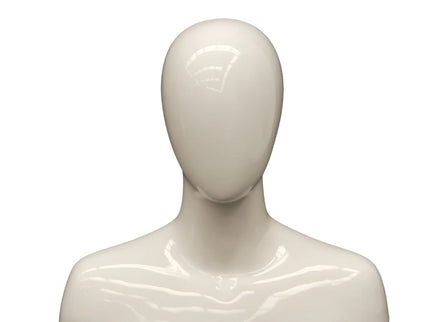 Male White Egghead Mannequin Head (TMK-MD-MEGGW)