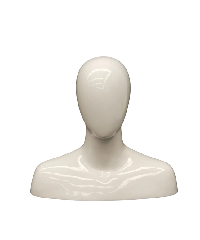 Male White Egghead Mannequin Head (TMK-MD-MEGGW)