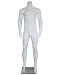 Muscular headless male mannequin in matte white, STM052-WT