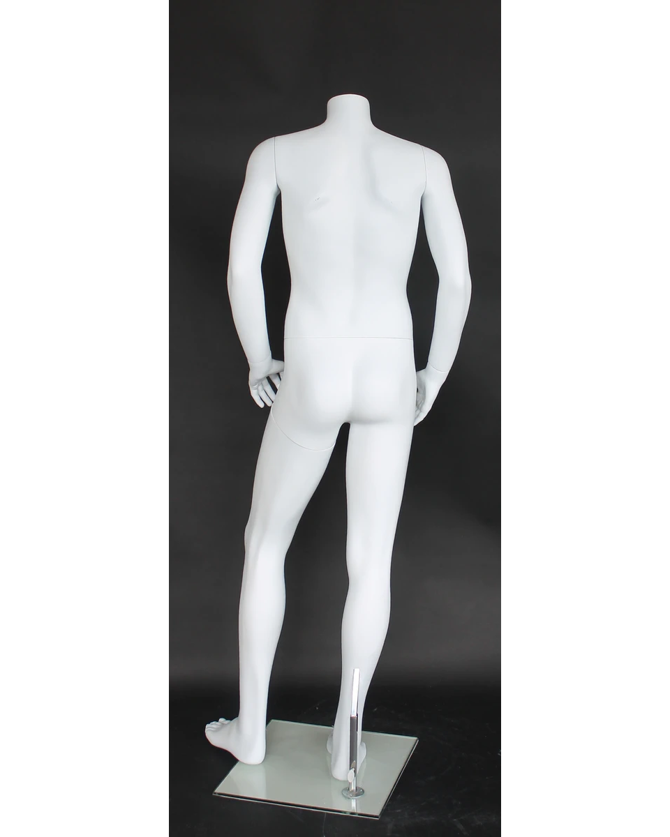 Small-size headless male mannequin in matte white, CBH19-WT