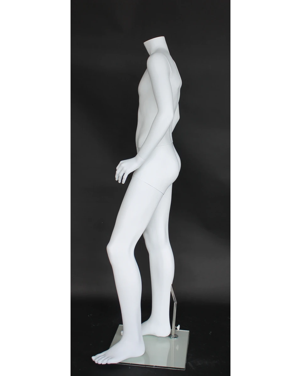 Small-size headless male mannequin in matte white, CBH19-WT