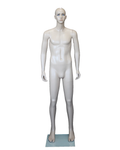 Small-size bald-head realistic male mannequin with face makeup in flesh tone, CB20-FT