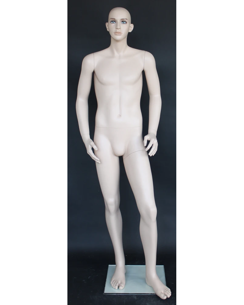 Small-size realistic male mannequin with face makeup in flesh tone, CB19-FT