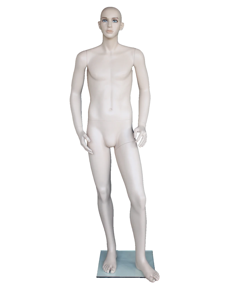 Small-size realistic male mannequin with face makeup in flesh tone, CB19-FT