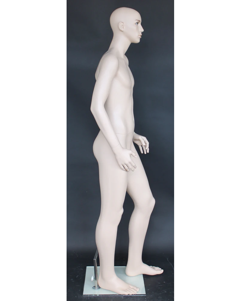 Small-size realistic male mannequin with face makeup in flesh tone, CB19-FT