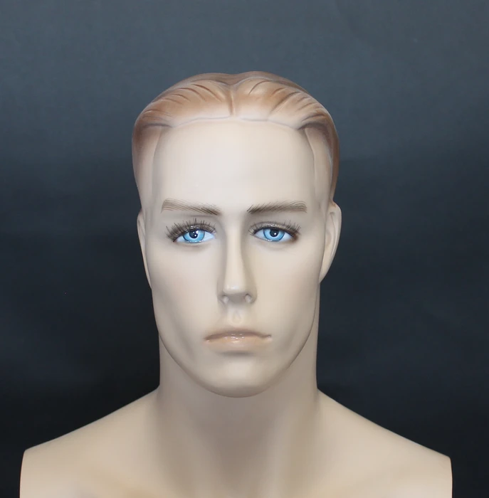 Small-size realistic male mannequin with face makeup in flesh tone, RO1-FT